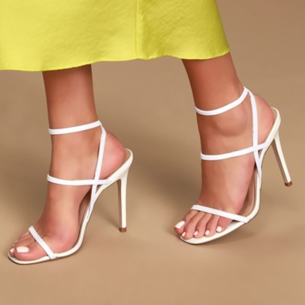 Steve Madden Nectur White High Heel Sandals - Picture 2 of 7
